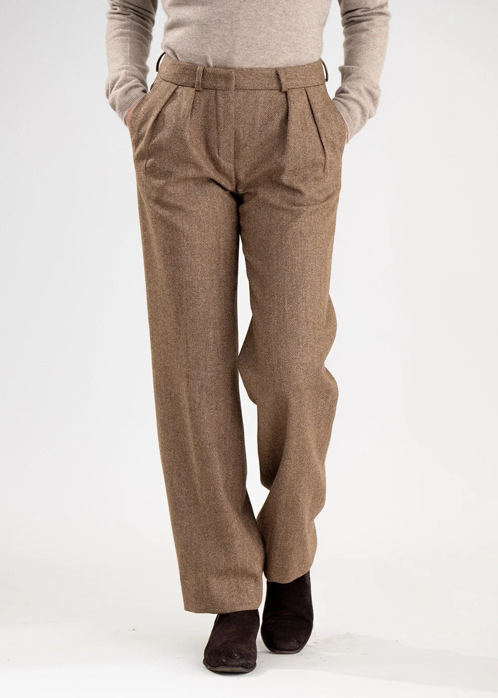 Twill Wide Leg Trousers