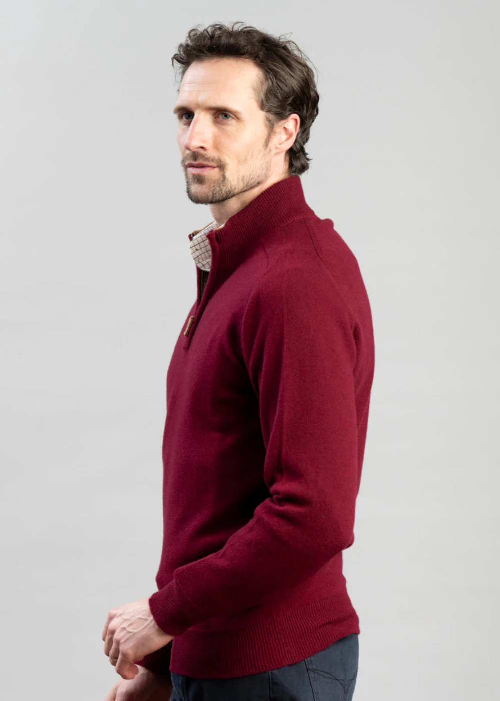 Cashmere 2 Ply Zip Neck Sweater - Image 2