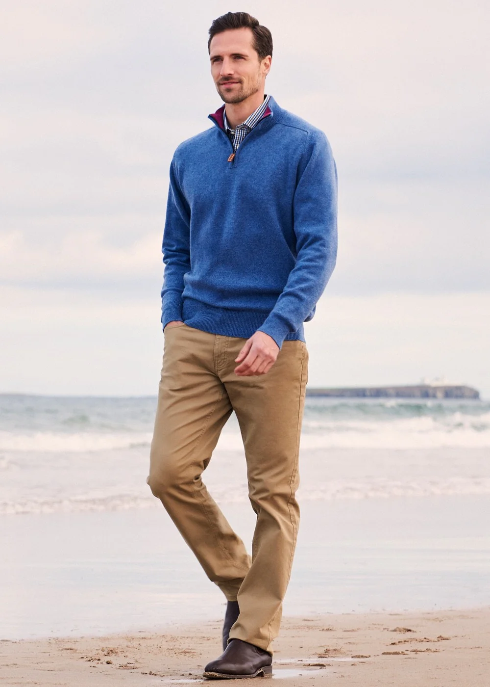 Cashmere 2 Ply Zip Neck Sweater - Image 2