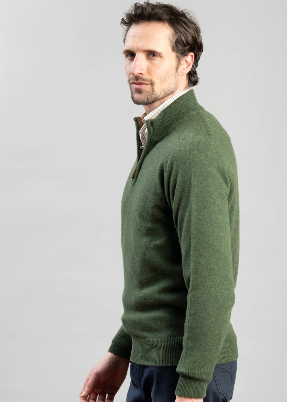 Cashmere 2 Ply Zip Neck Sweater - Image 2