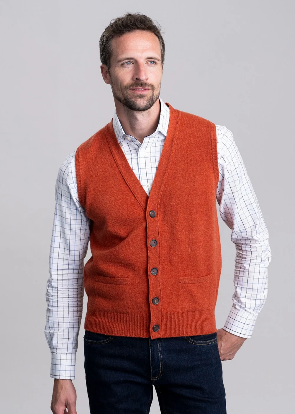 Lambswool 2 Ply Waistcoat - Image 3