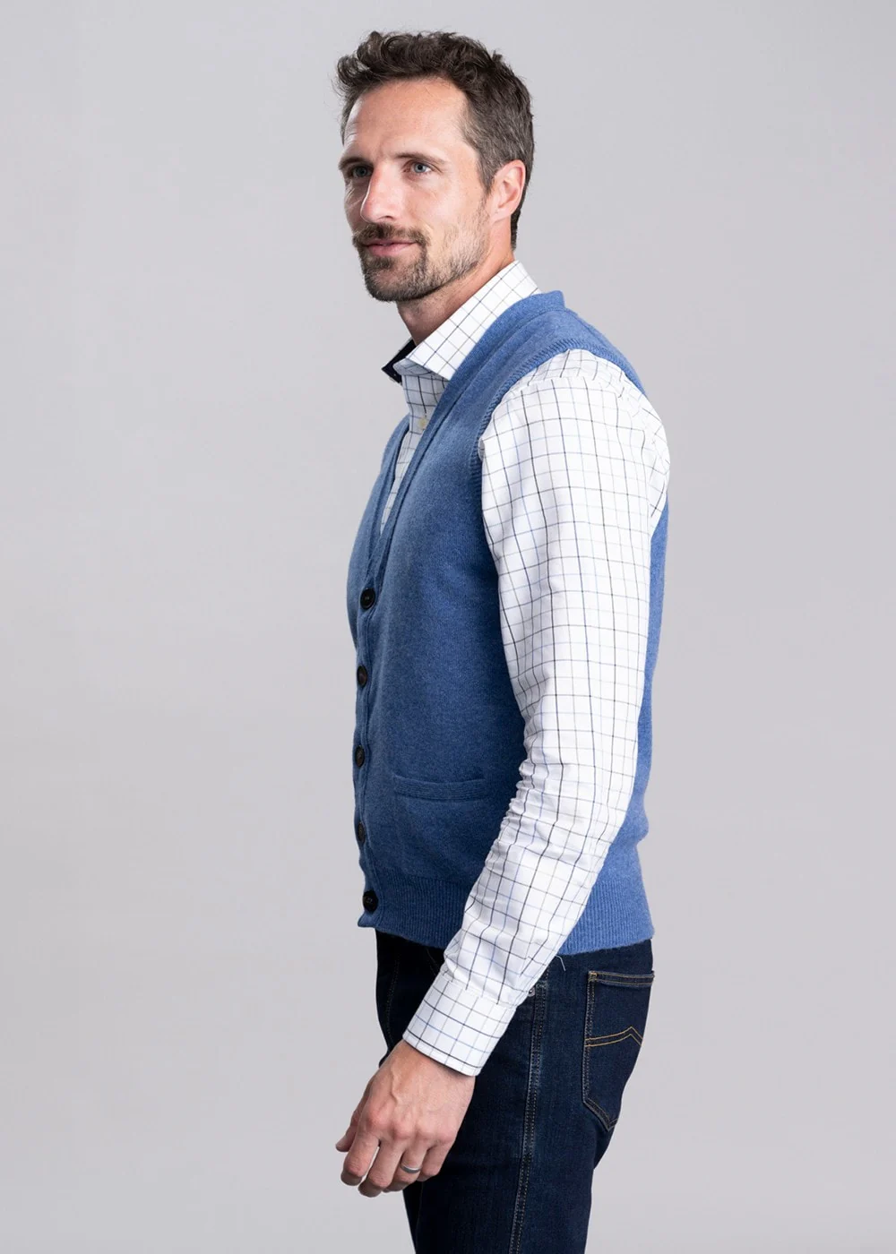 Lambswool 2 Ply Waistcoat - Image 2
