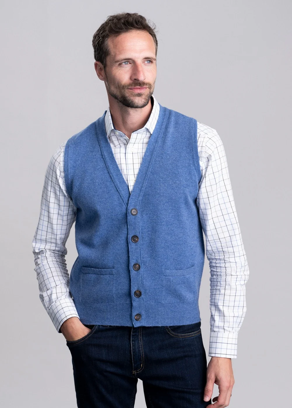 Lambswool 2 Ply Waistcoat - Image 4