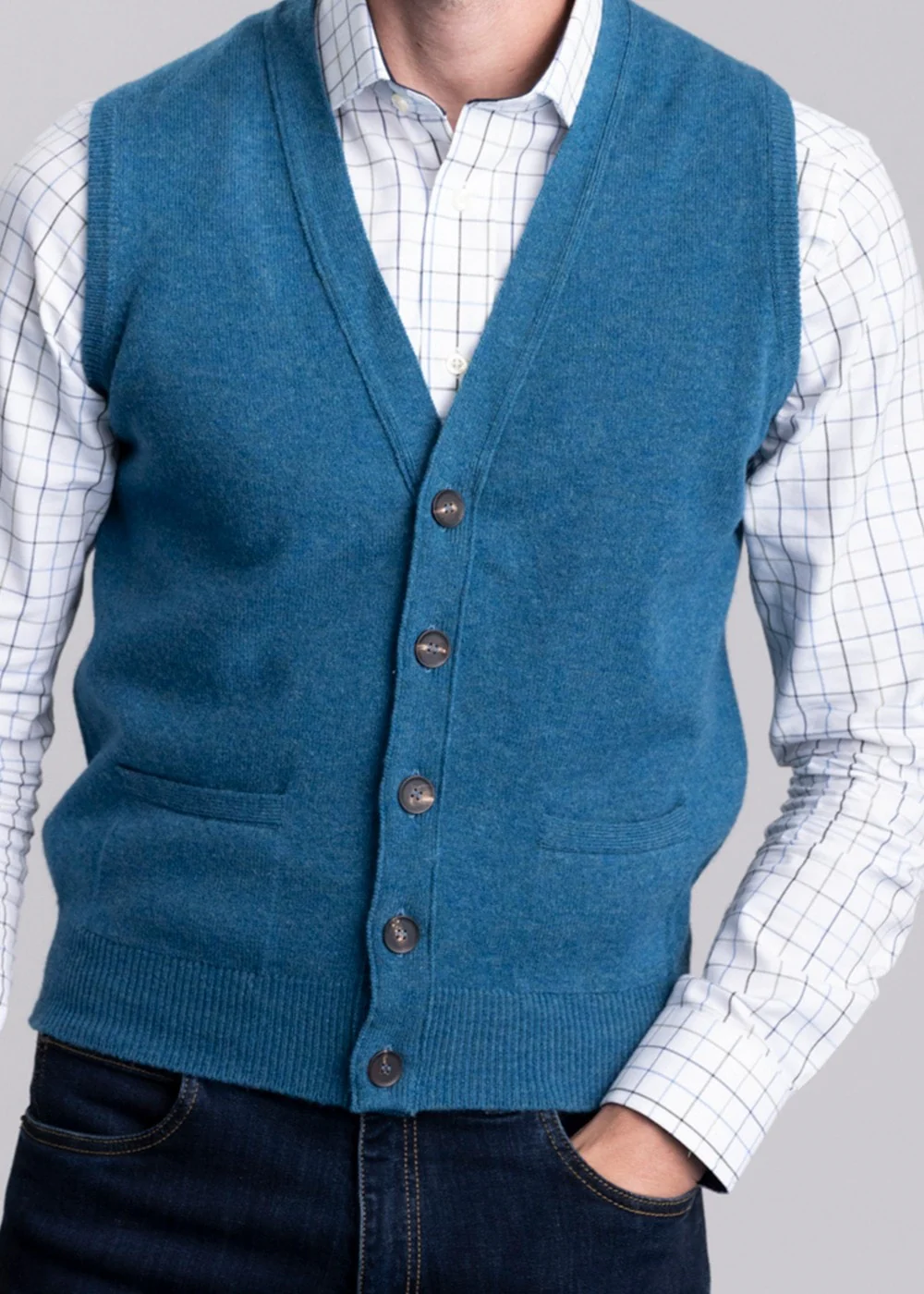 Lambswool 2 Ply Waistcoat - Image 5