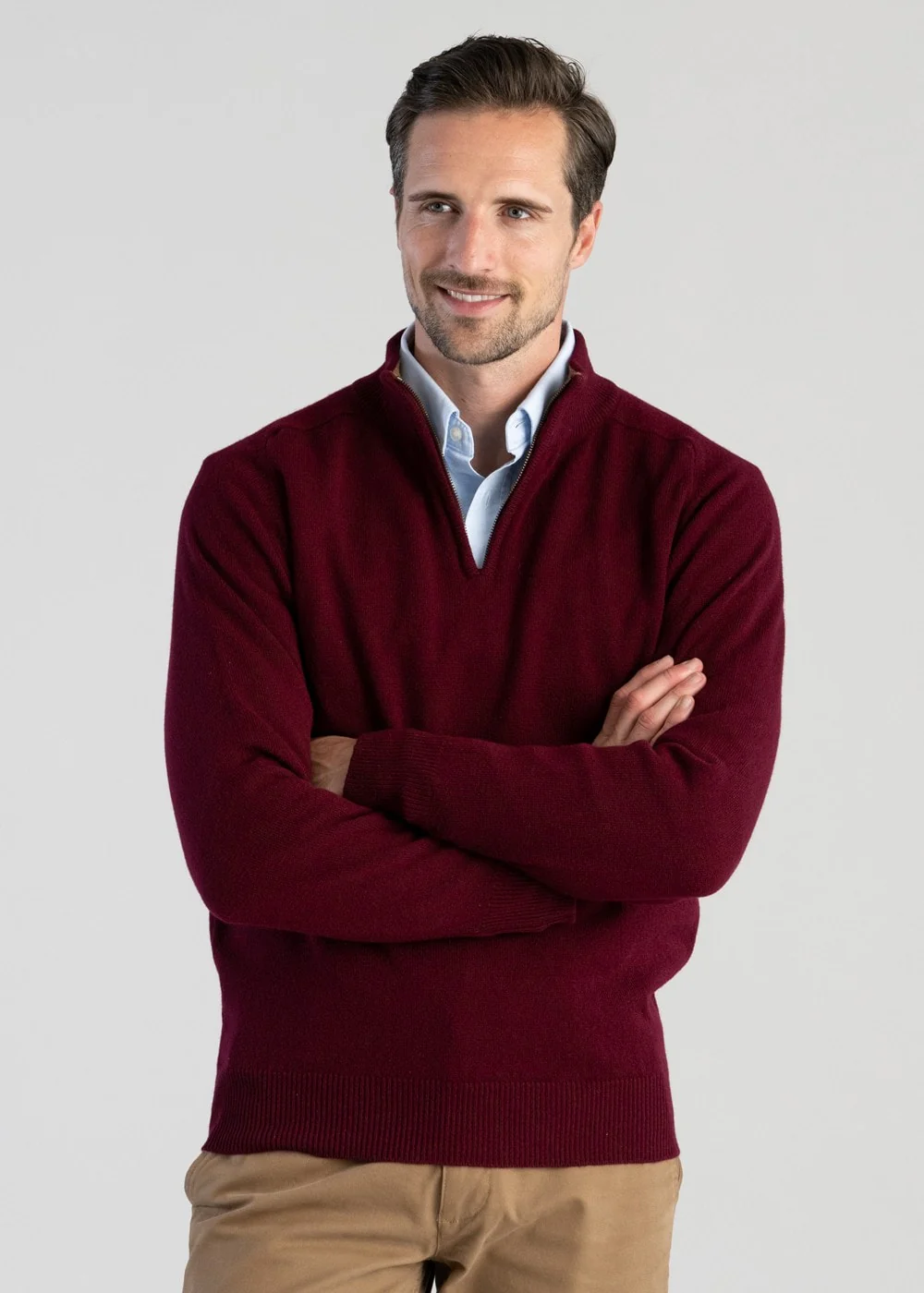 Lambswool 2 Ply Zip Neck - Image 5