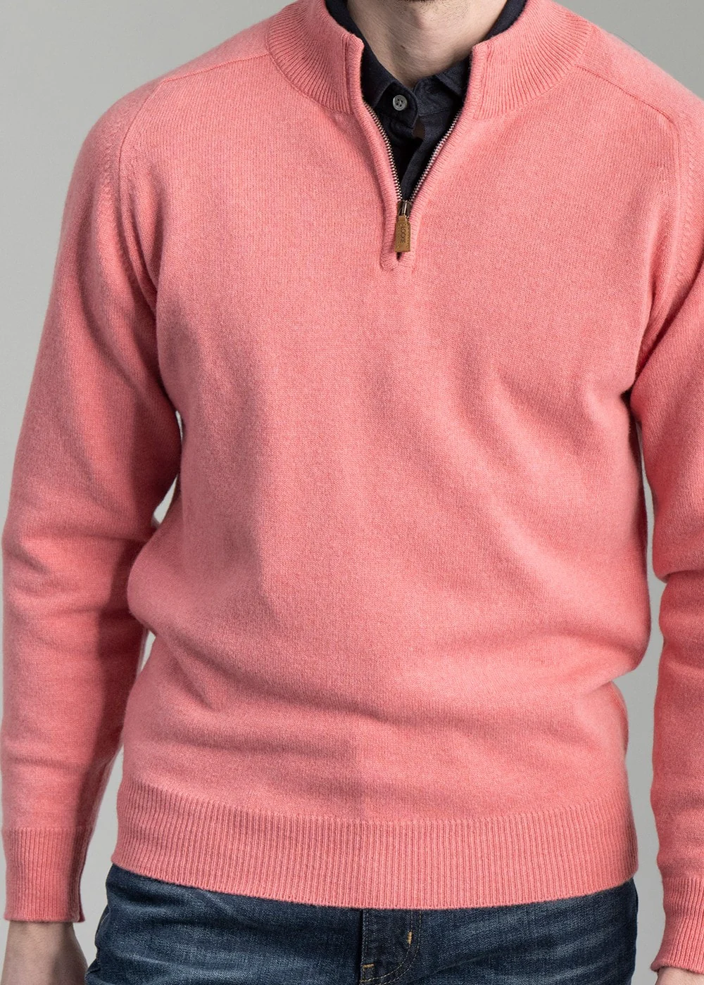 Lambswool 2 Ply Zip Neck - Image 4
