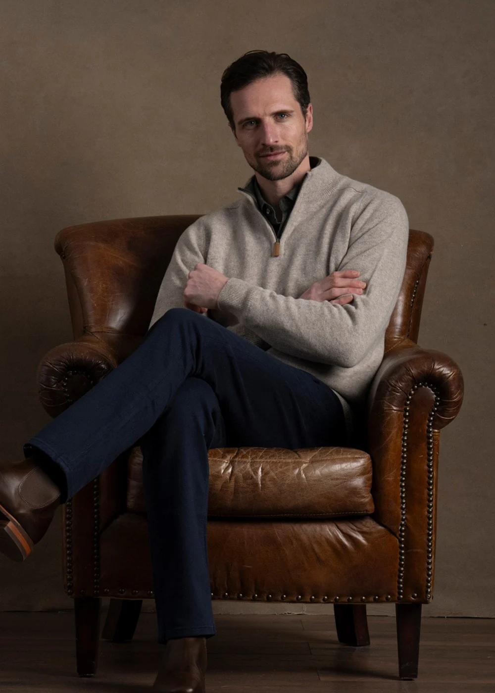 Lambswool 2 Ply Zip Neck - Image 2