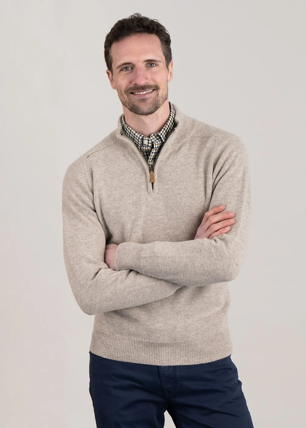 Lambswool 2 Ply Zip Neck - Image 3
