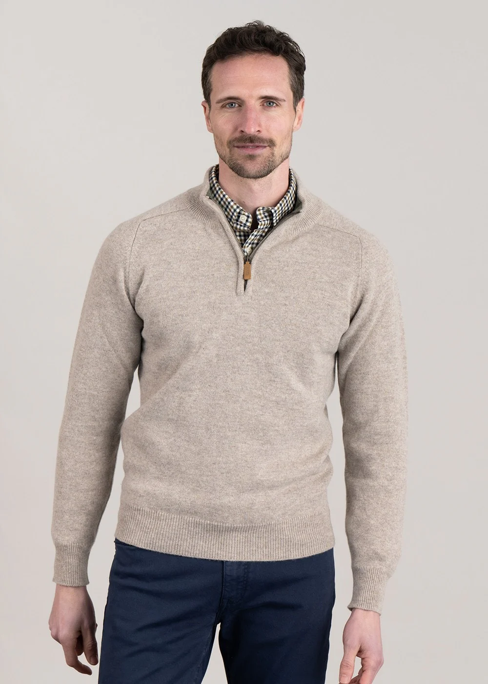 Lambswool 2 Ply Zip Neck - Image 4