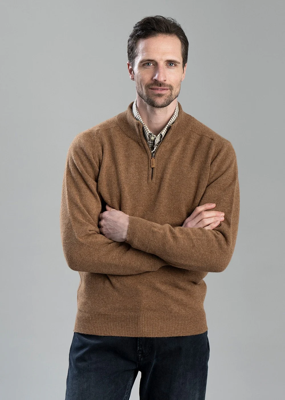 Lambswool 2 Ply Zip Neck - Image 2