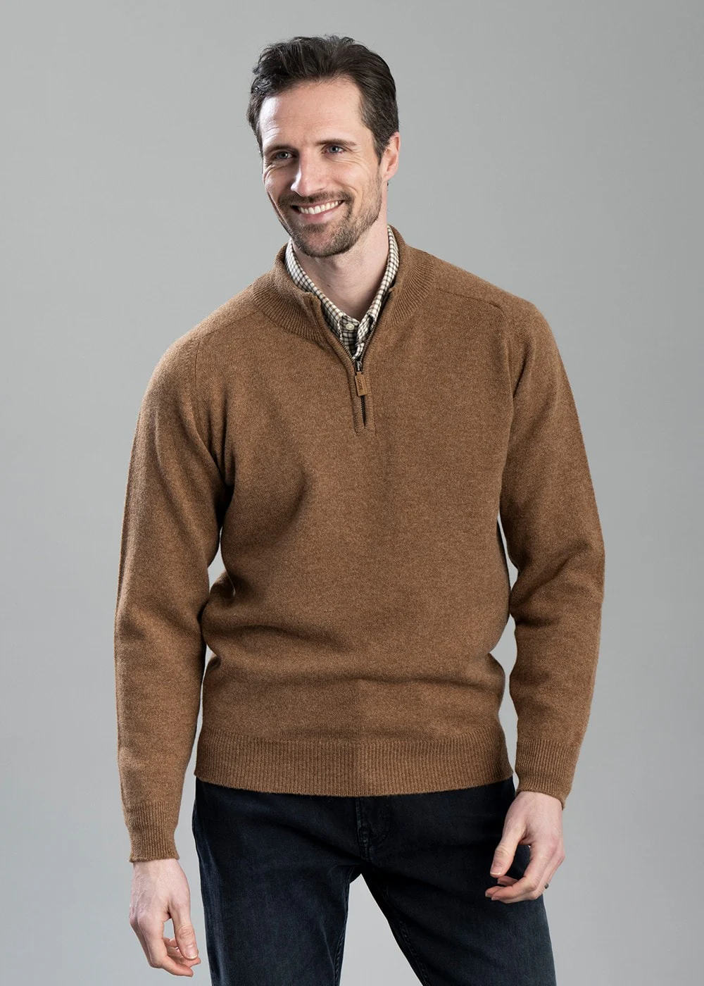 Lambswool 2 Ply Zip Neck - Image 3