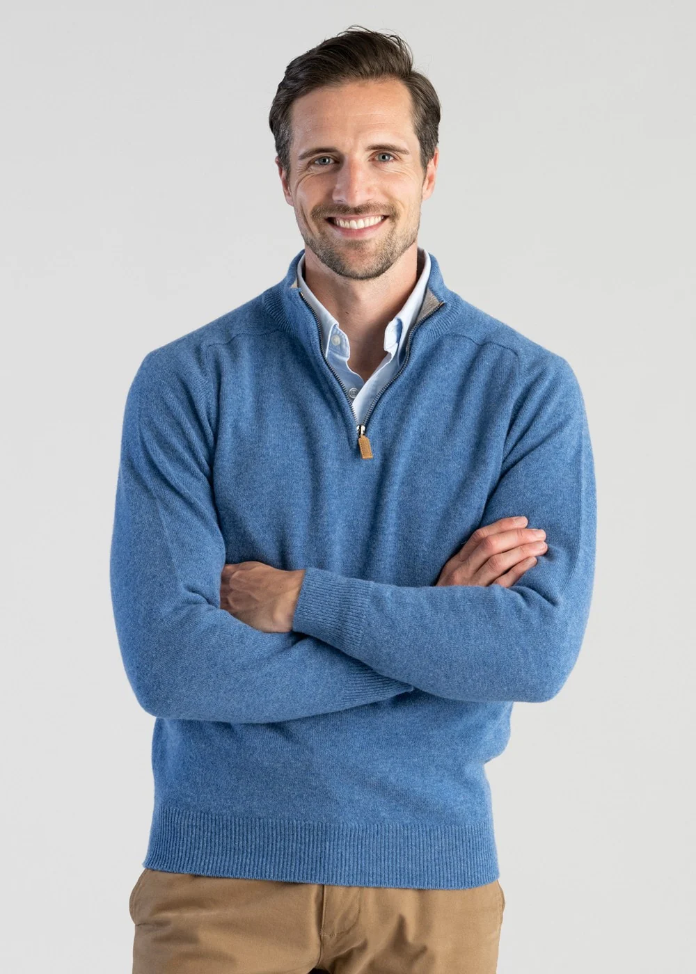 Lambswool 2 Ply Zip Neck - Image 5