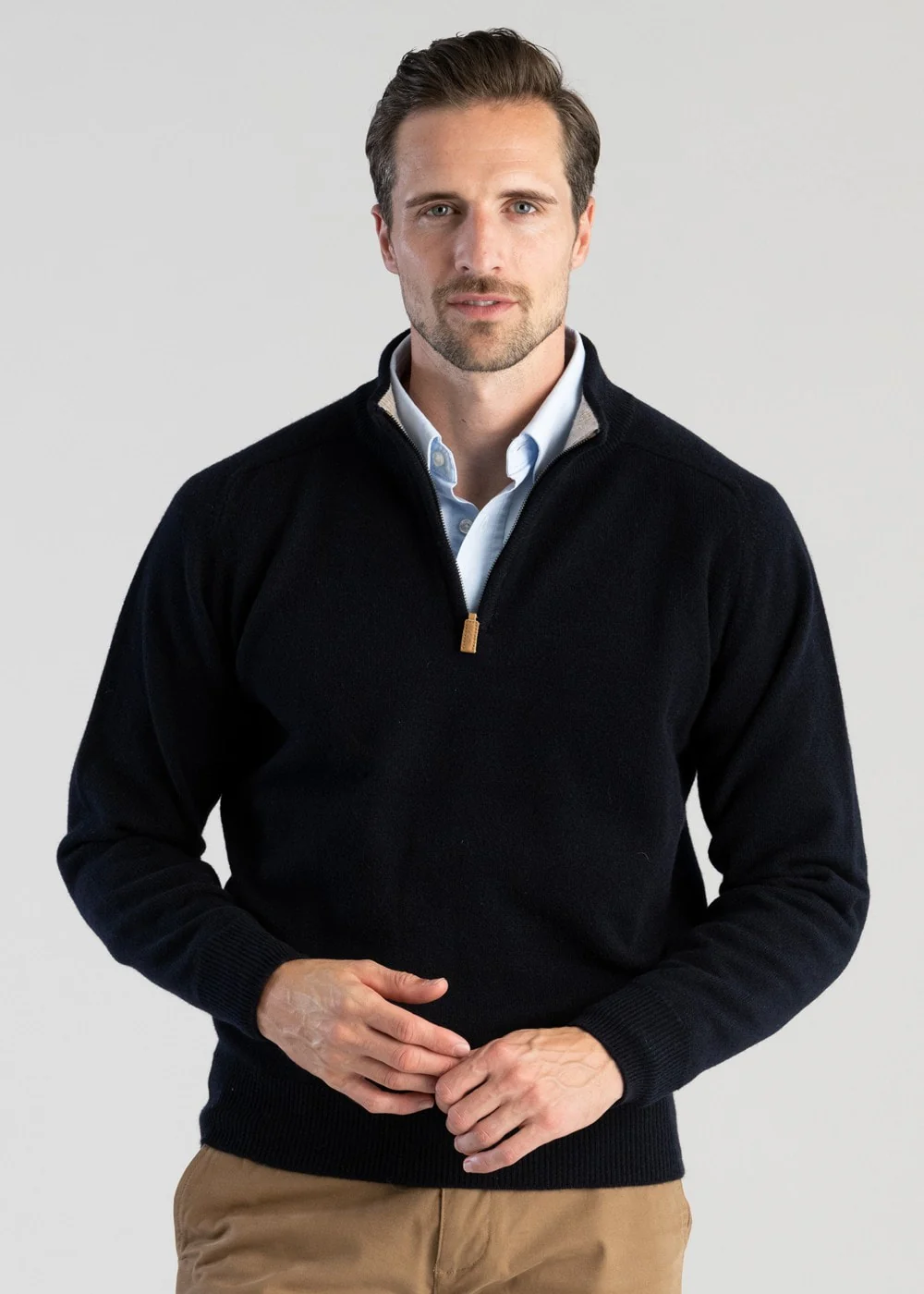 Lambswool 2 Ply Zip Neck - Image 4