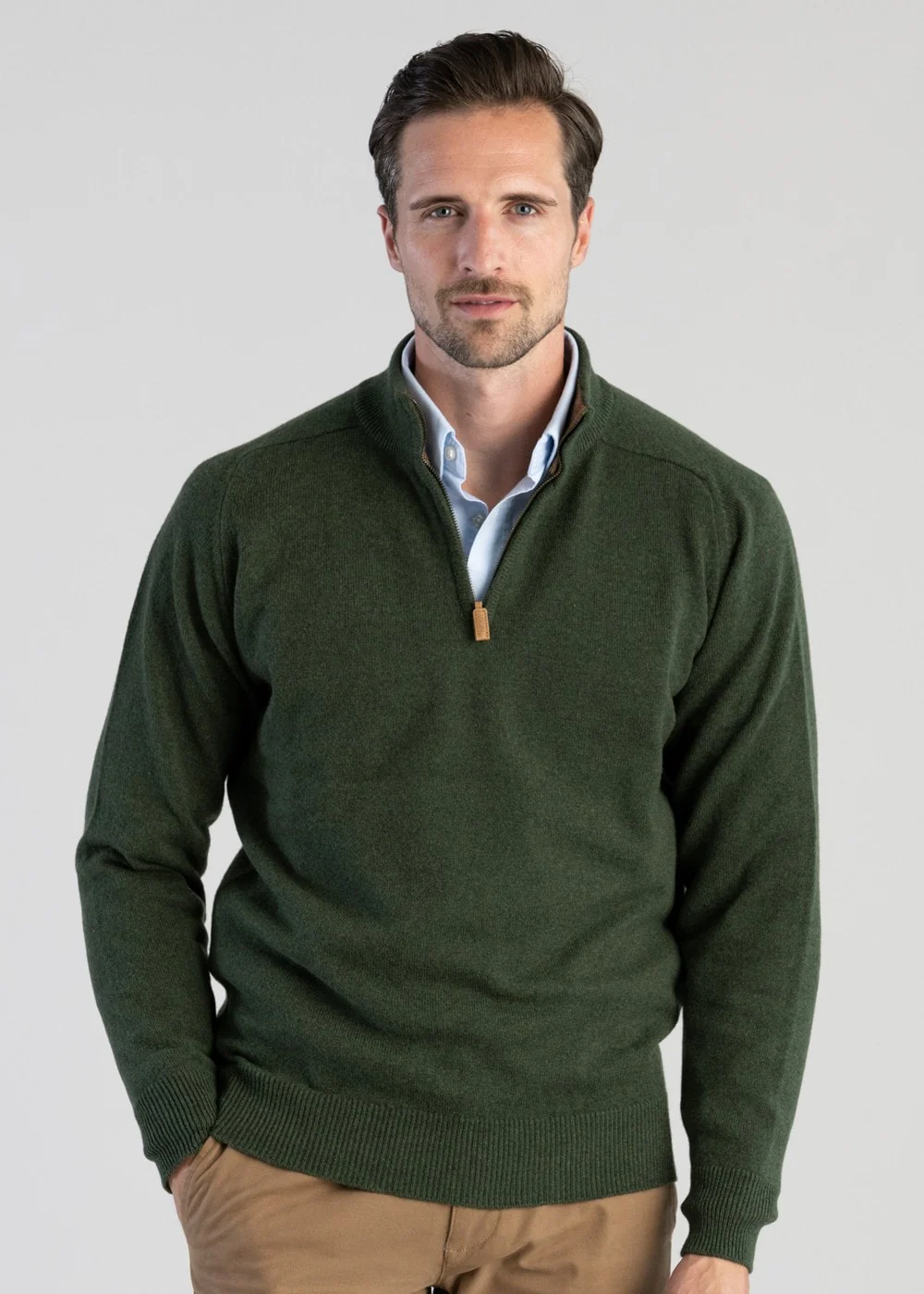 Lambswool 2 Ply Zip Neck - Image 3