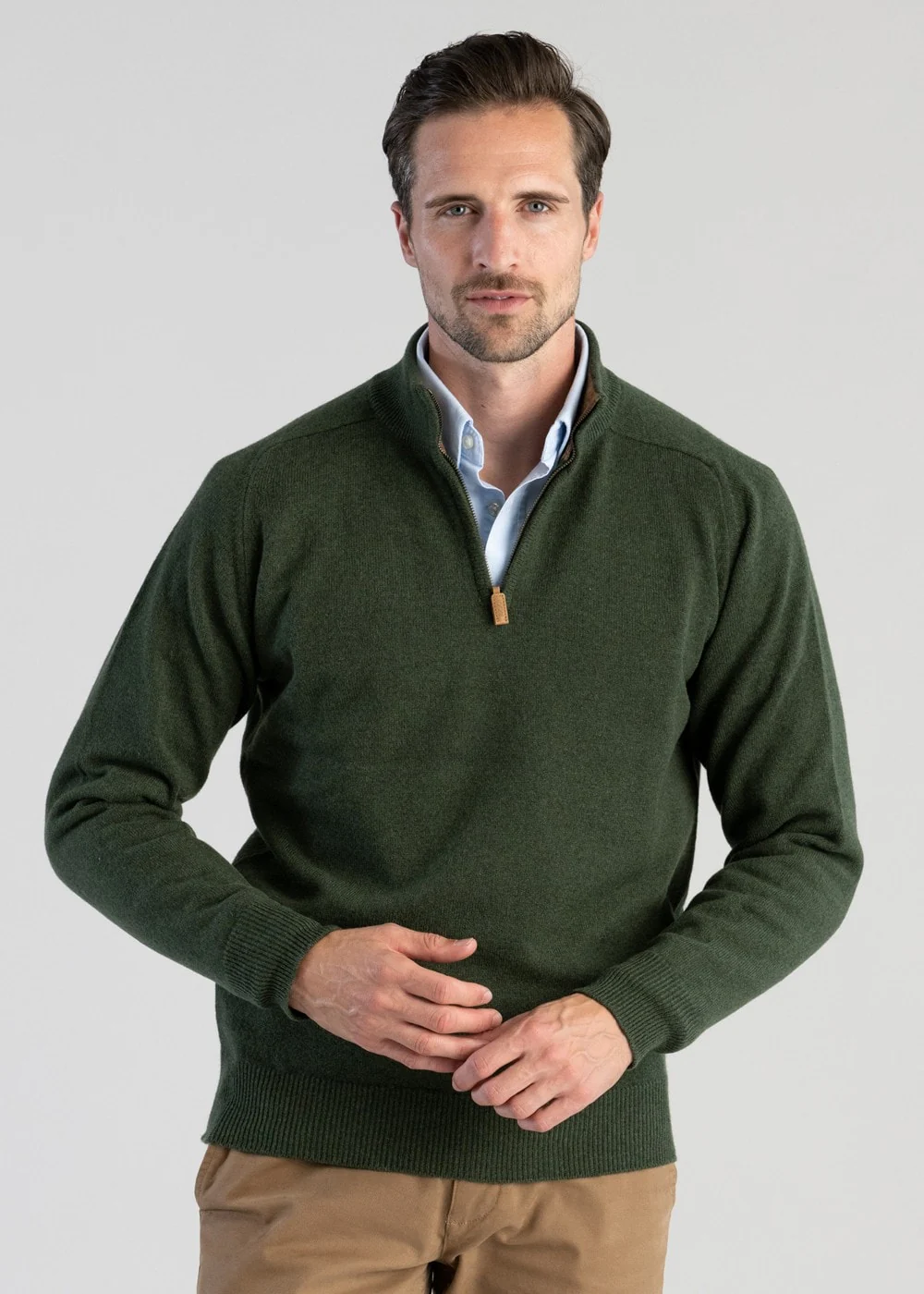 Lambswool 2 Ply Zip Neck - Image 4
