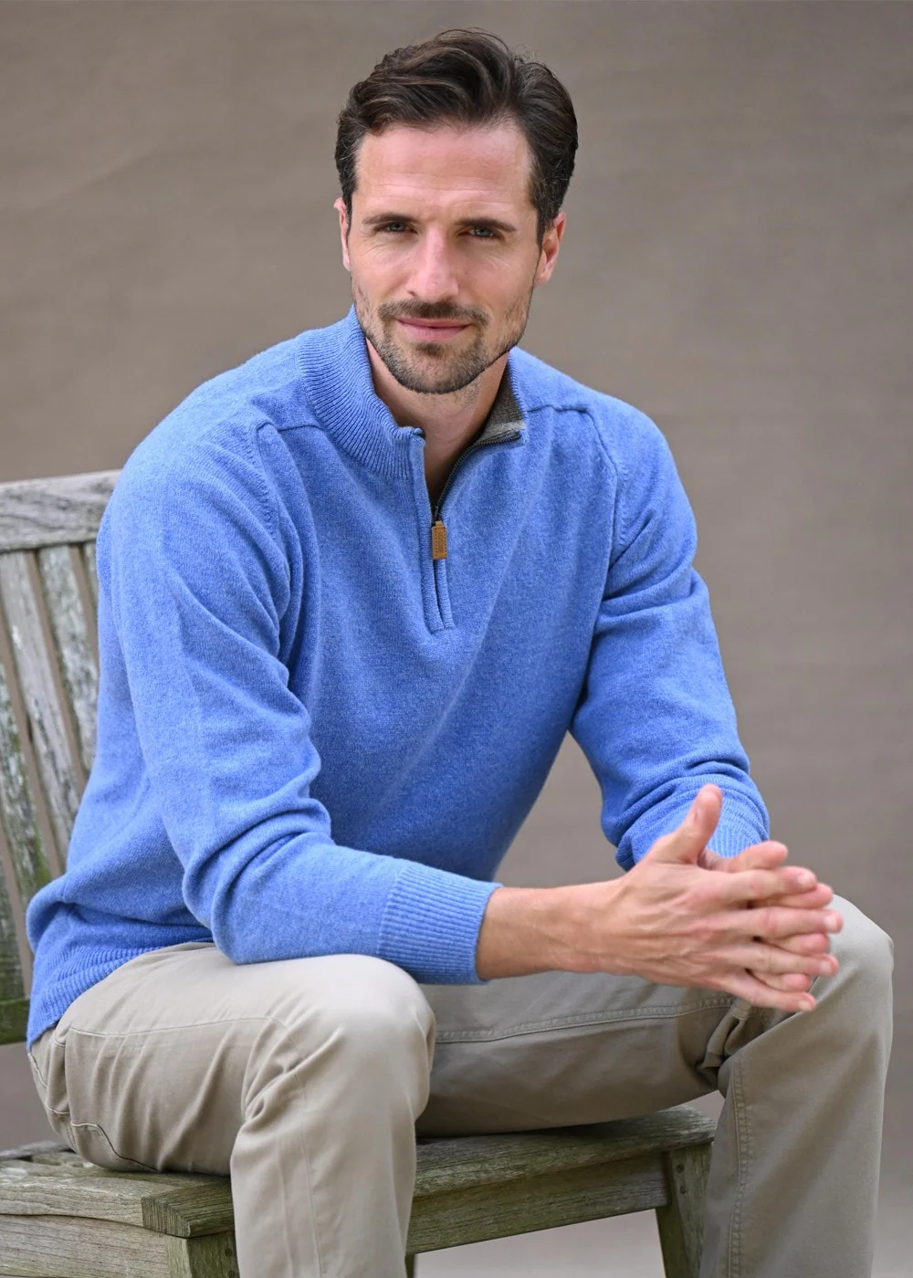 Lambswool 2 Ply Zip Neck - Image 2