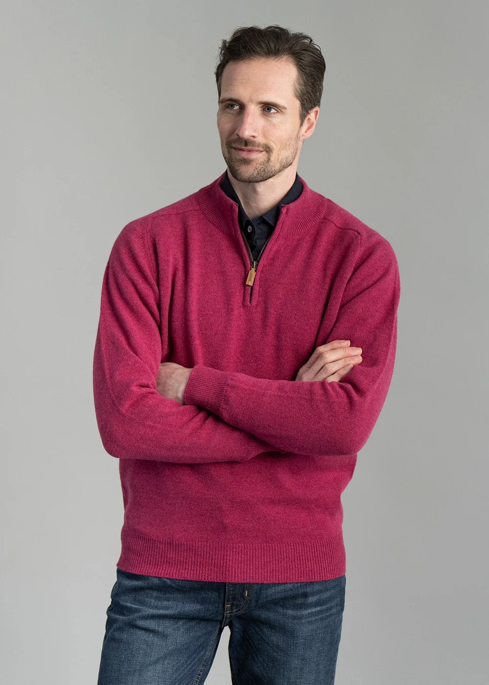 Lambswool 2 Ply Zip Neck - Image 2