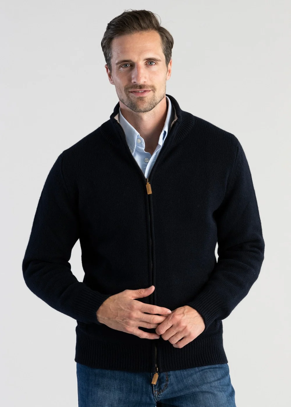Lambswool 4 Ply Plain Jacket - Image 4