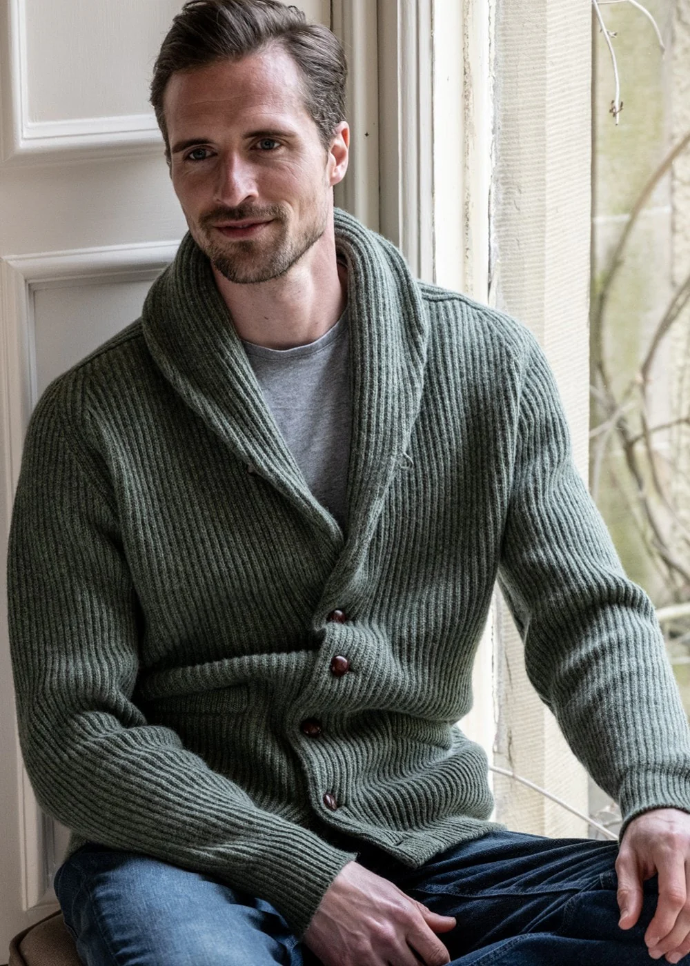 Lambswool Windsor Shawl Jacket - Image 2