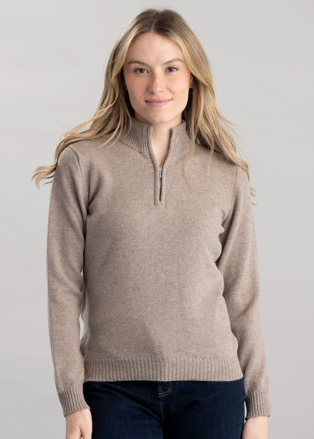 Lindsey Lambswool Zip Neck