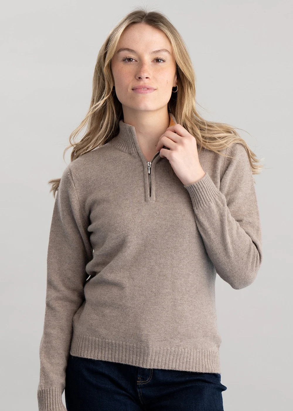 Lindsey Lambswool Zip Neck - Image 2
