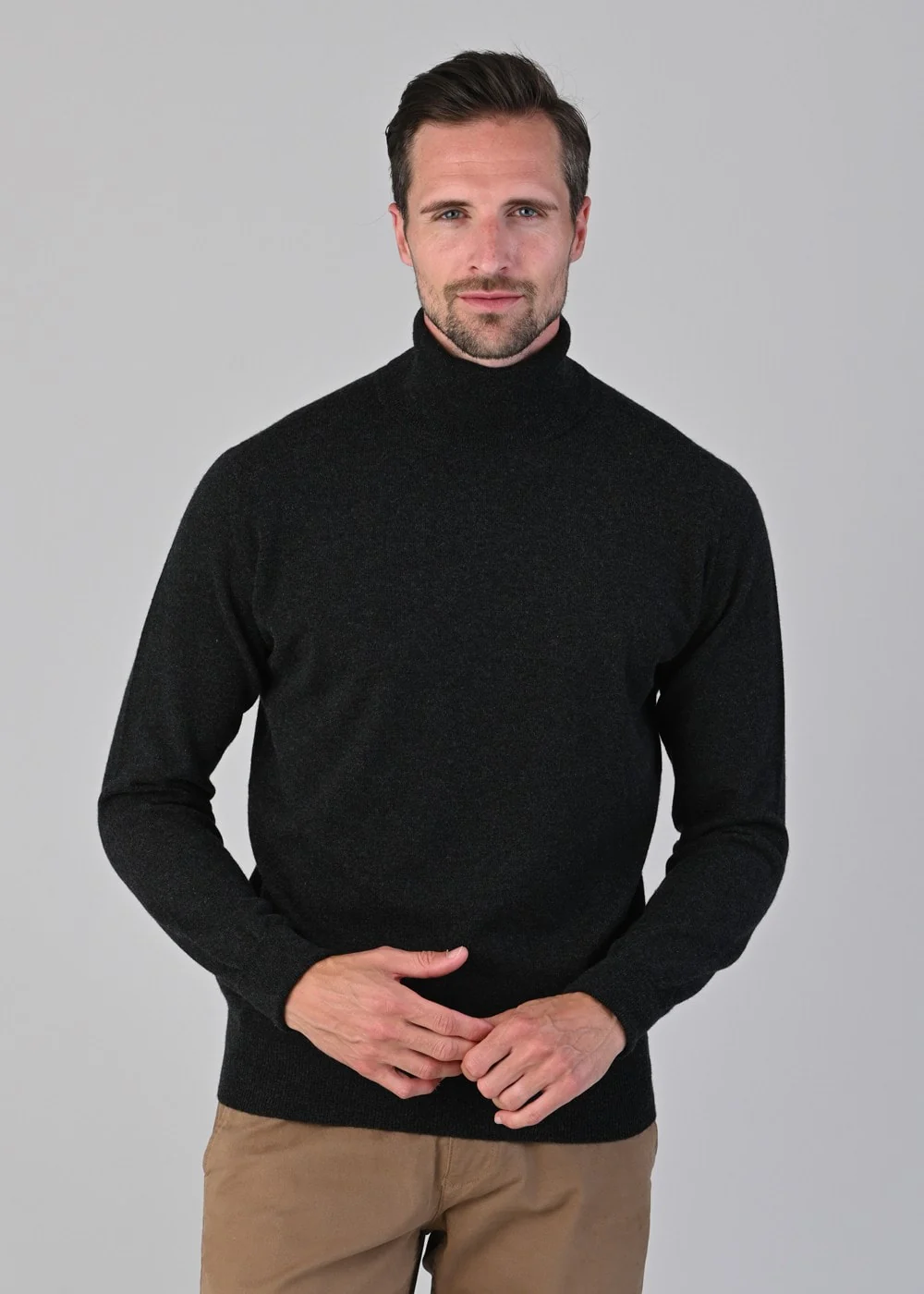 Oxton 1 Ply Cashmere Roll Neck - Image 3