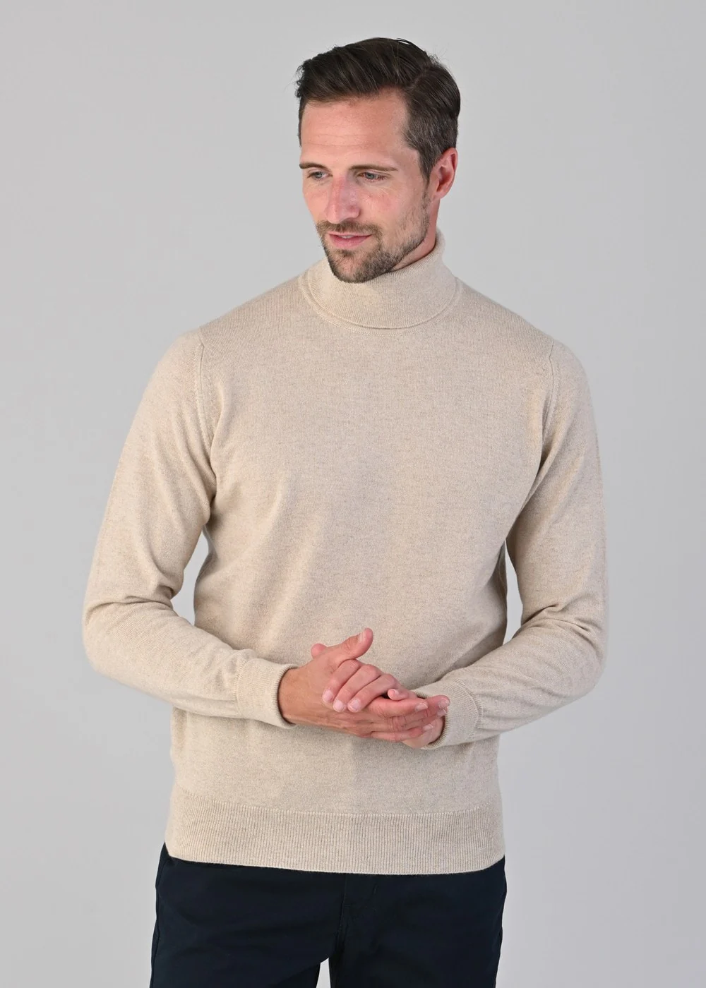 Oxton 1 Ply Cashmere Roll Neck - Image 4