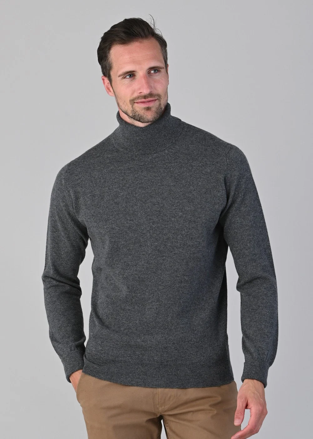 Oxton 1 Ply Cashmere Roll Neck