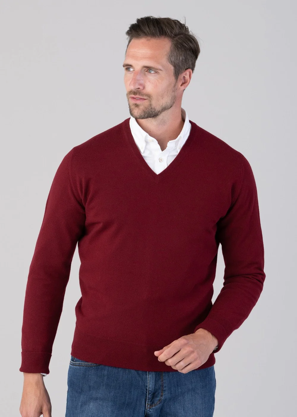 Oxton 1 Ply Cashmere V-Neck
