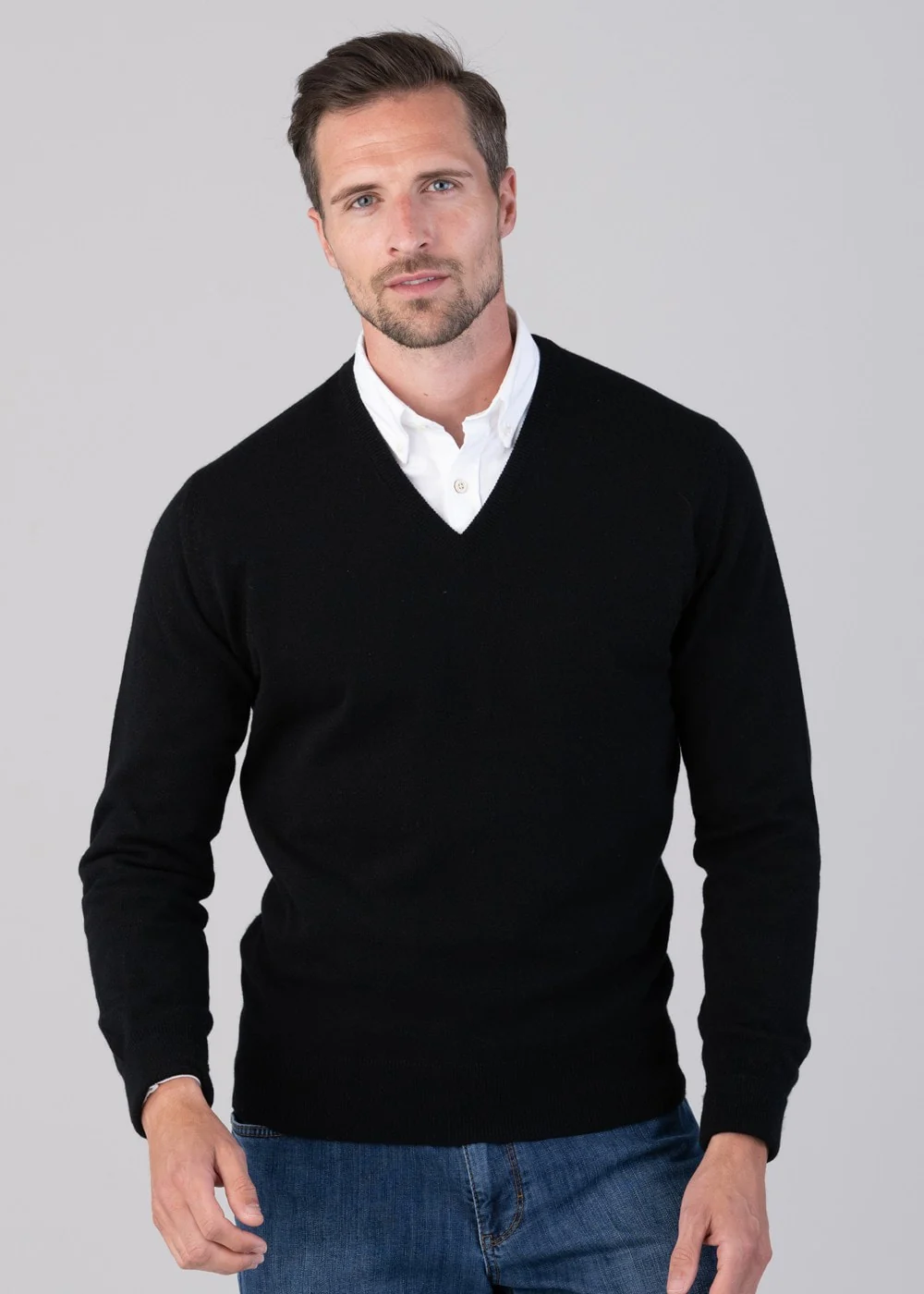 Oxton 1 Ply Cashmere V-Neck - Image 2