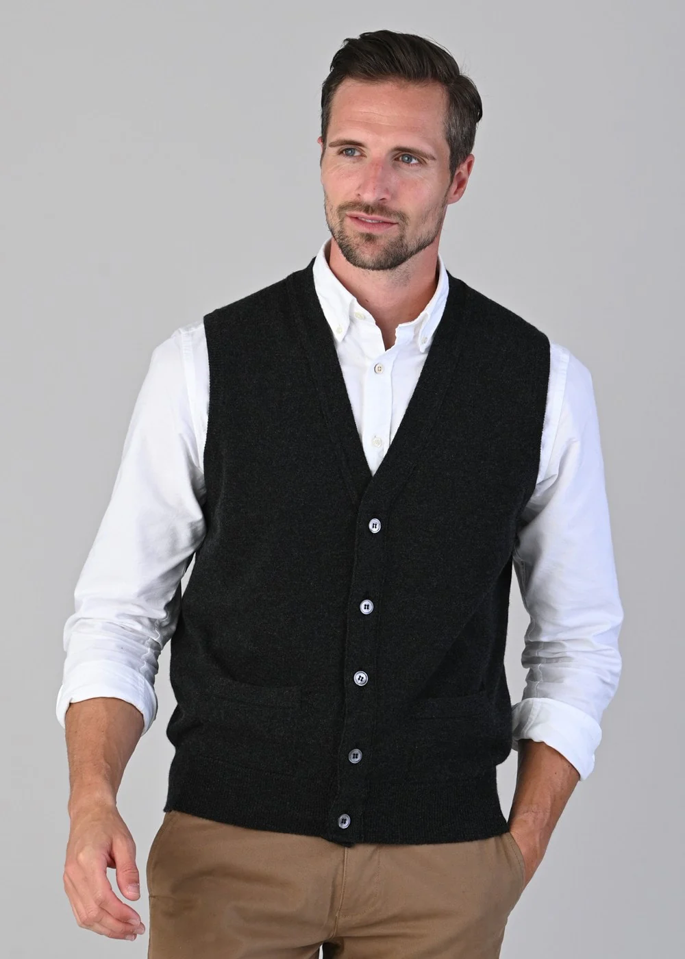 Oxton 1 Ply Cashmere Waistcoat - Image 4