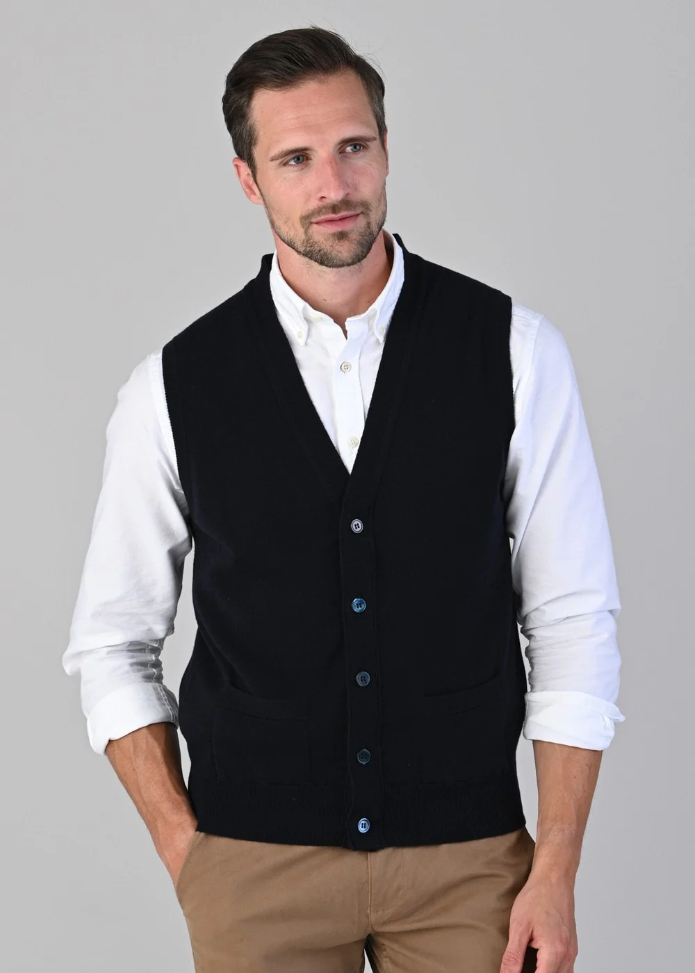 Oxton 1 Ply Cashmere Waistcoat - Image 3